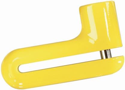 Yellow high security hardened steel disc lock