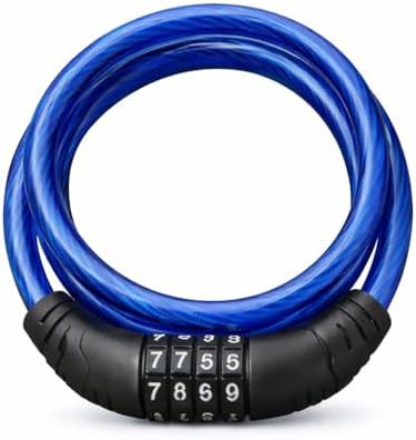 Single blue resettable combination cable lock
