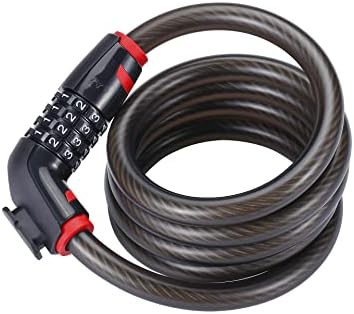 Black 12mm combination cable lock
