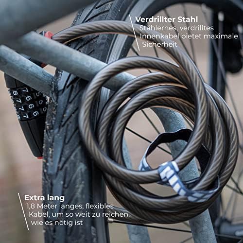 Black 12mm combination cable lock — photo 3