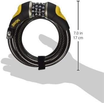 Coiled Braided Steel Cable Lock with Combination — photo 3