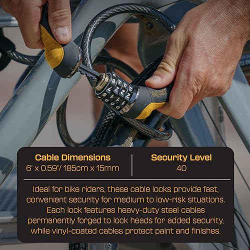 Coiled Braided Steel Cable Lock with Combination — photo 4