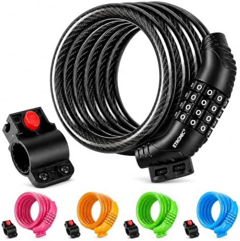 Black six foot combination cable bicycle lock