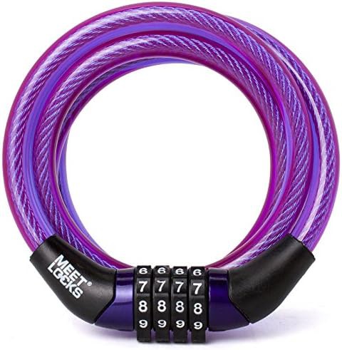 Purple lightweight combination cable lock