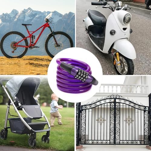 Purple lightweight combination cable lock — photo 5