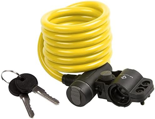 Yellow spiral cable lock six feet long