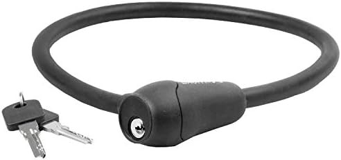 Silicone covered bicycle cable lock black