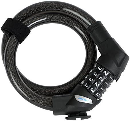 Black cable lock with integrated number roller