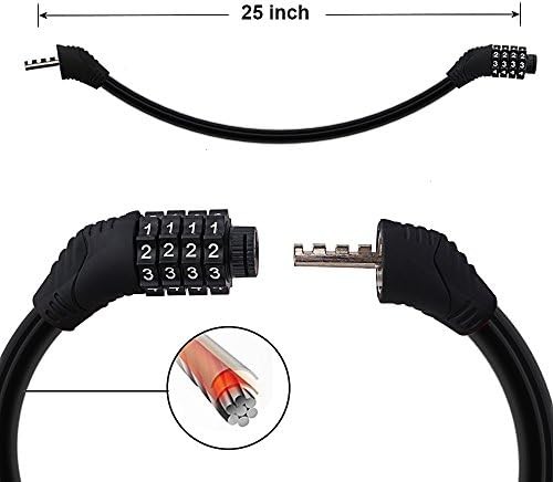 Black four digit resettable combination cable lock — photo 2