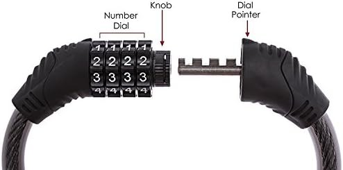 Black four digit resettable combination cable lock — photo 3