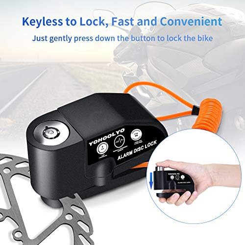 Black waterproof alarm disc lock with cable — photo 3