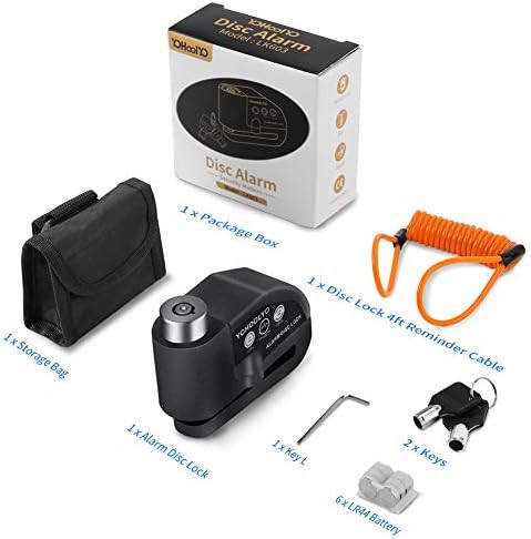 Black waterproof alarm disc lock with cable — photo 5