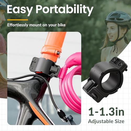 Pink combination coiling cable bike lock — photo 5