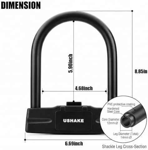 Fourteen millimeter hardened steel u-lock — photo 3