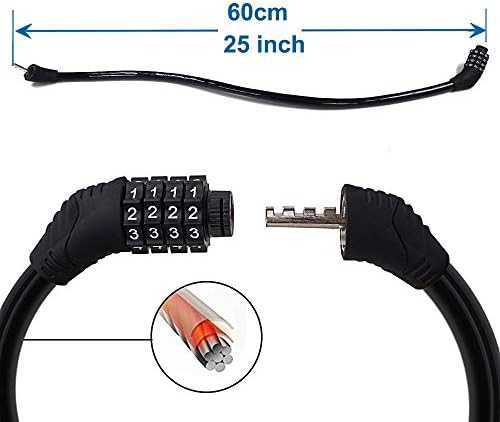 Black self coiling cable combination lock — photo 3