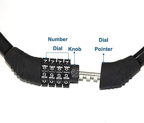 Black self coiling cable combination lock — photo 4