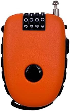 Retractable orange cable lock with combination