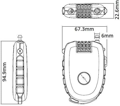Retractable orange cable lock with combination — photo 4