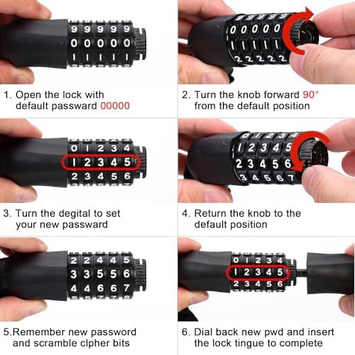 Heavy duty chain lock with five digit combination — photo 4
