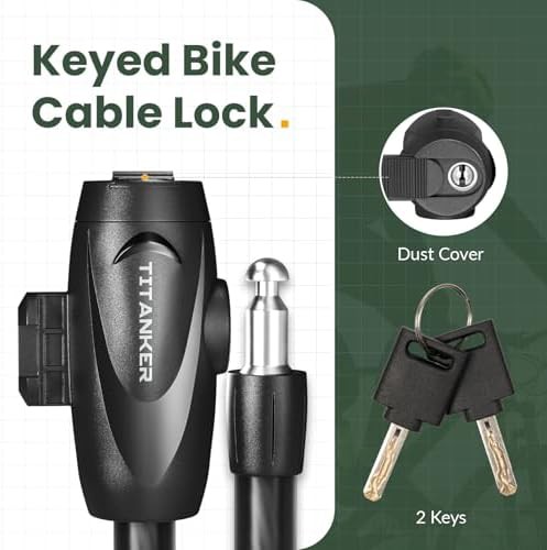 Keyed coiled cable bike lock with bracket — photo 5