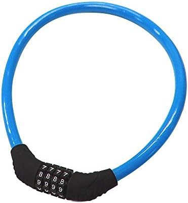 Blue security cable lock with four digit code