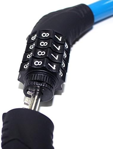 Blue security cable lock with four digit code — photo 3
