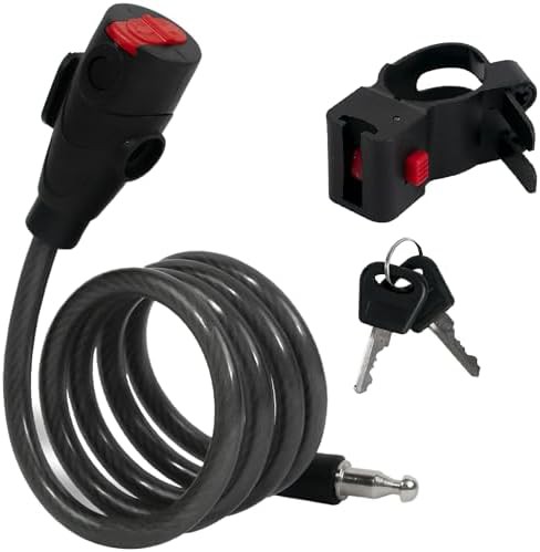 Single keyed heavy duty motorcycle cable lock