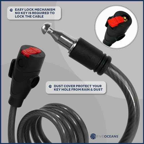 Single keyed heavy duty motorcycle cable lock — photo 3