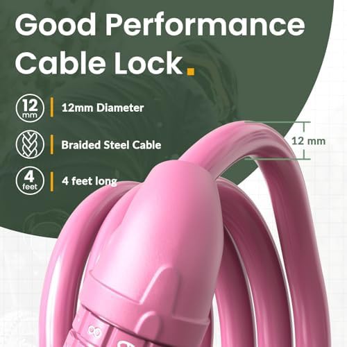 Baby pink combination cable bike lock — photo 3
