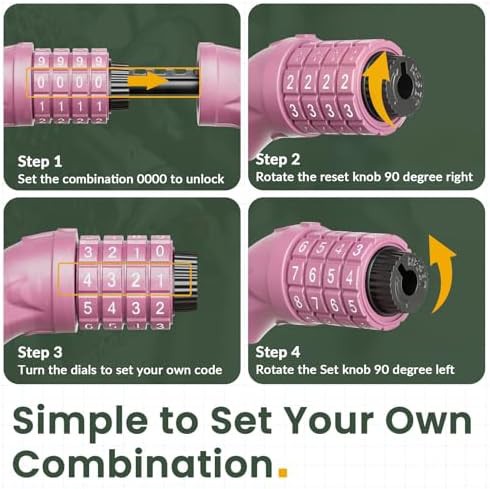 Baby pink combination cable bike lock — photo 4