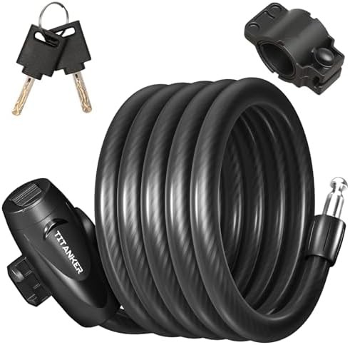 Six foot coiled keyed cable lock