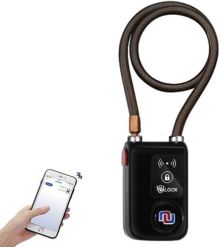 Short bluetooth alarm cable lock for gates