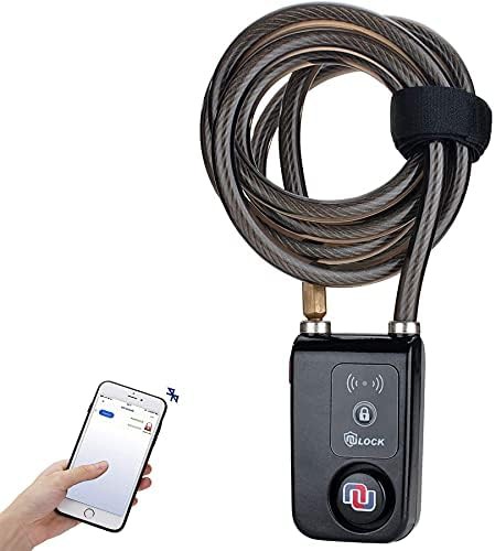 Waterproof bluetooth alarm cable lock gray 71 in