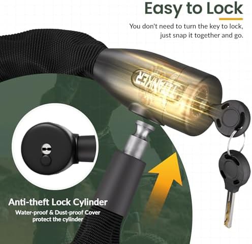 Black 10mm heavy duty chain lock — photo 4