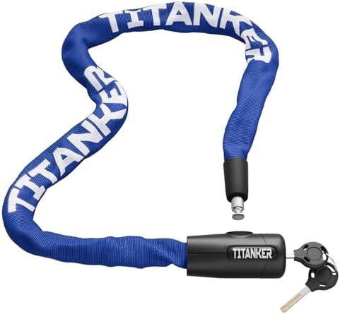 Blue 6mm keyed bicycle chain lock