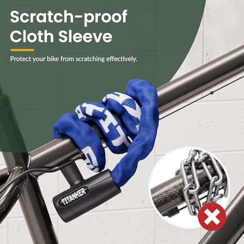 Blue 6mm keyed bicycle chain lock — photo 4