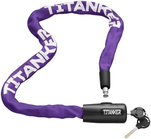 Purple 6mm keyed bicycle chain lock