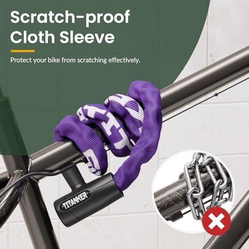 Purple 6mm keyed bicycle chain lock — photo 4