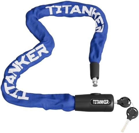 Blue 8mm portable keyed chain lock