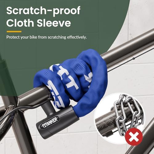 Blue 8mm portable keyed chain lock — photo 4