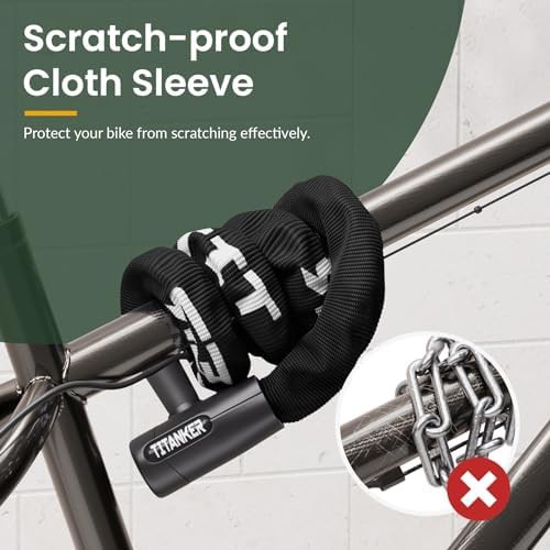 Black 8mm thick security chain lock — photo 5