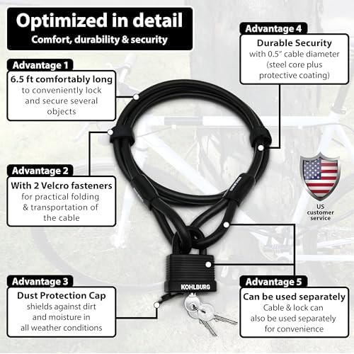 Waterproof Keyed Cable Bike Lock — photo 3