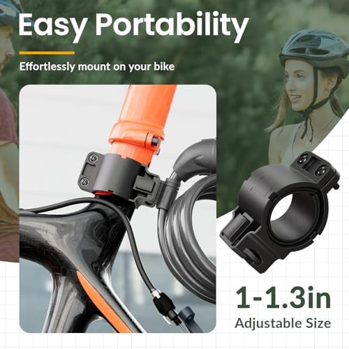 Black resettable combination cable bike lock — photo 5