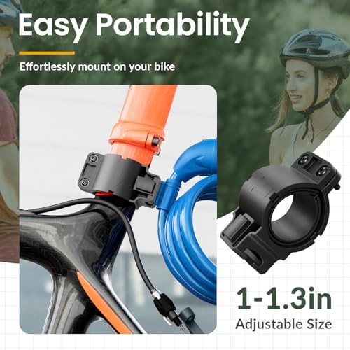 Blue combination cable bike lock with bracket — photo 5