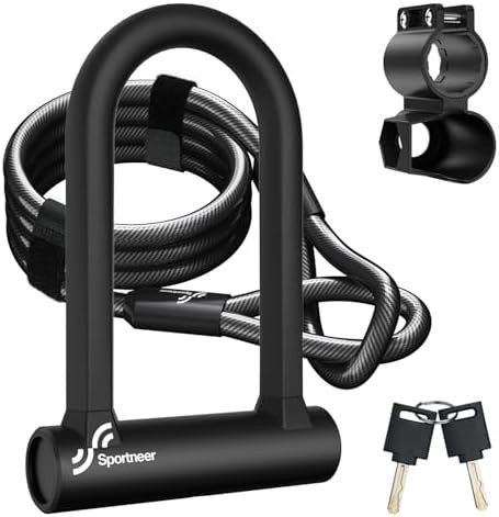 Heavy duty u-lock with five foot cable