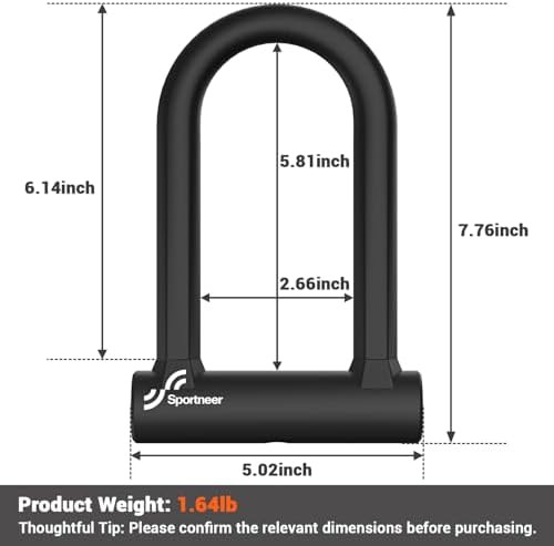 Heavy duty u-lock with five foot cable — photo 3