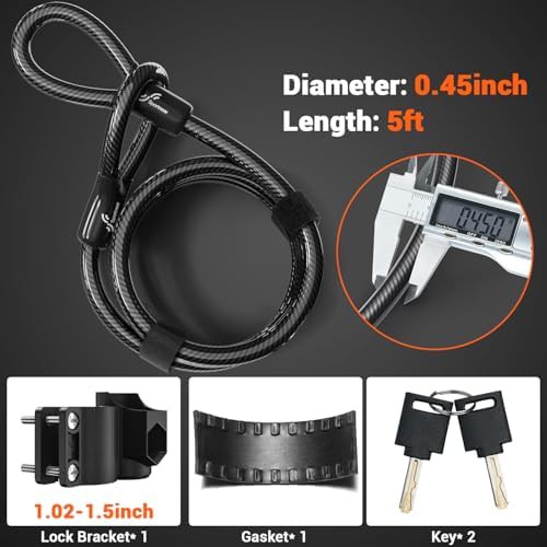 Heavy duty u-lock with five foot cable — photo 4