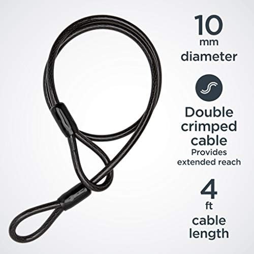 Steel U-lock with four foot extension cable — photo 2