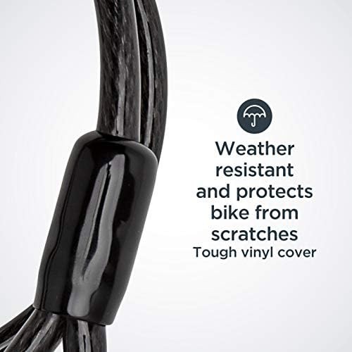 Steel U-lock with four foot extension cable — photo 4