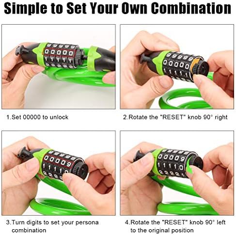 Green five digit resettable combination cable — photo 4